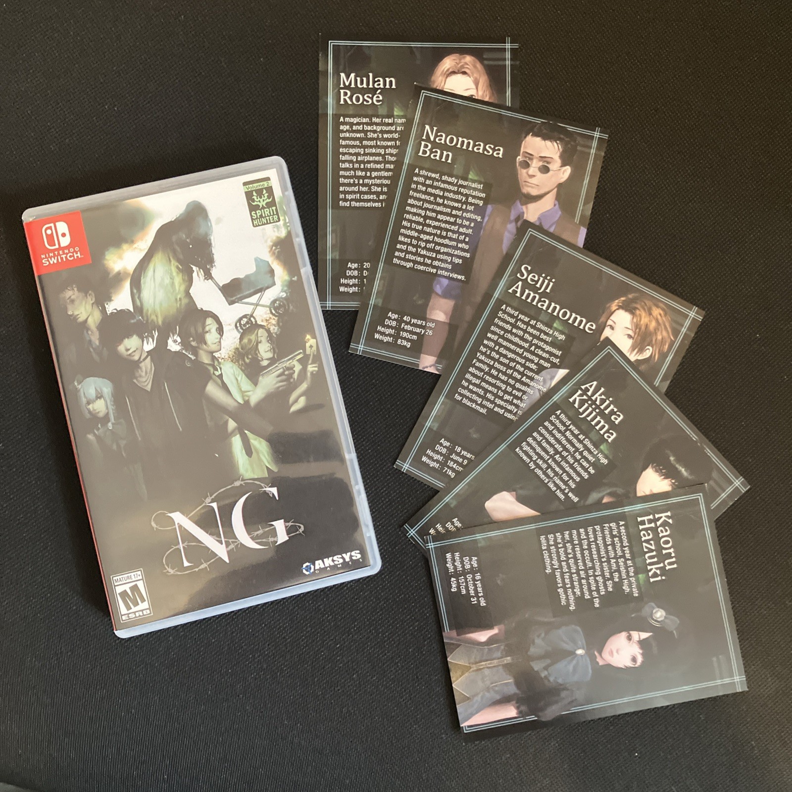 Spirit Hunter: NG (Nintendo Switch, 2019) CIB with rare Character Cards