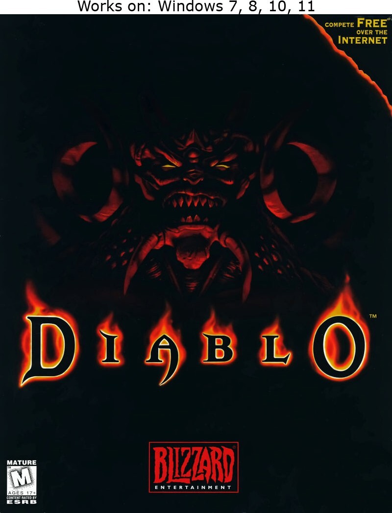 Diablo + Hellfire Expansion PC Game 1996 Windows 7 8 10 11