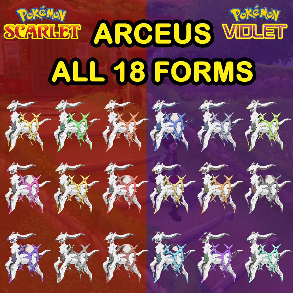 Pokemon Scarlet and Violet ✨Ultra Shiny✨ Arceus All Forms 6IV – Custom