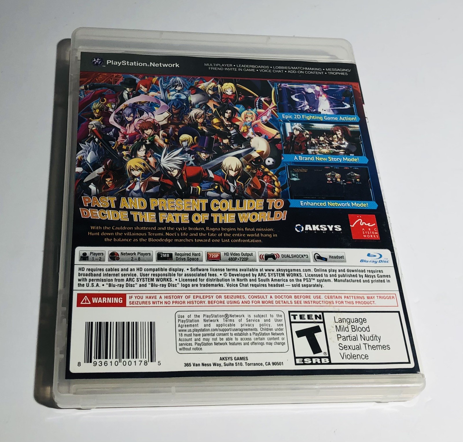 BlazBlue: Chrono Phantasma Sony PlayStation 3 PS3 Game Only No Manual