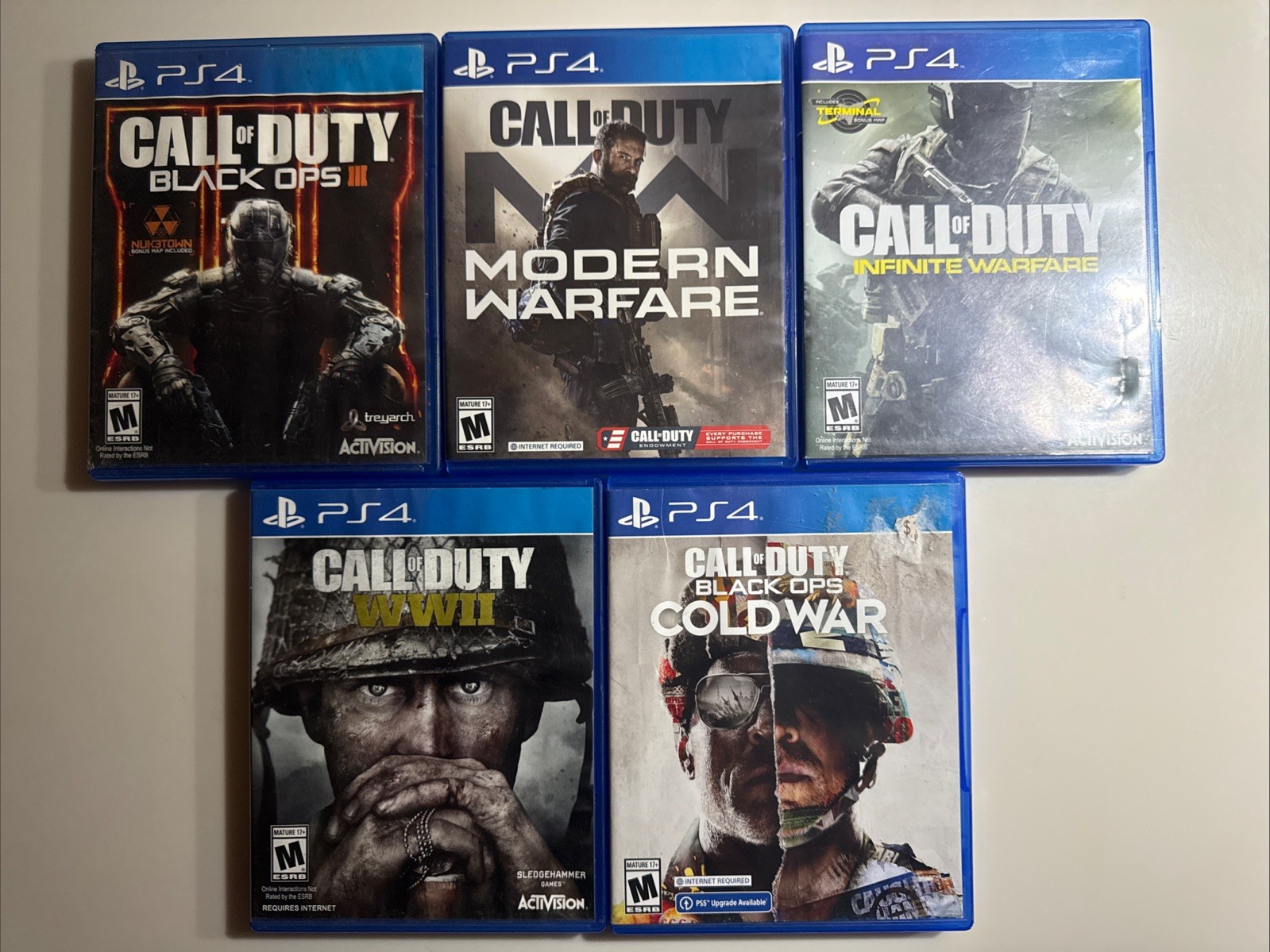 Call Of Duty Bundle Sony Playstation PS4 Video Game Lot Of 5 Bundle