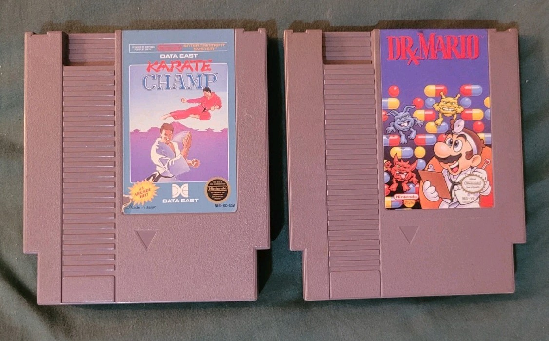 Dr. Mario – Karate Champ (Nintendo, NES) 2 Games – Tested and Working