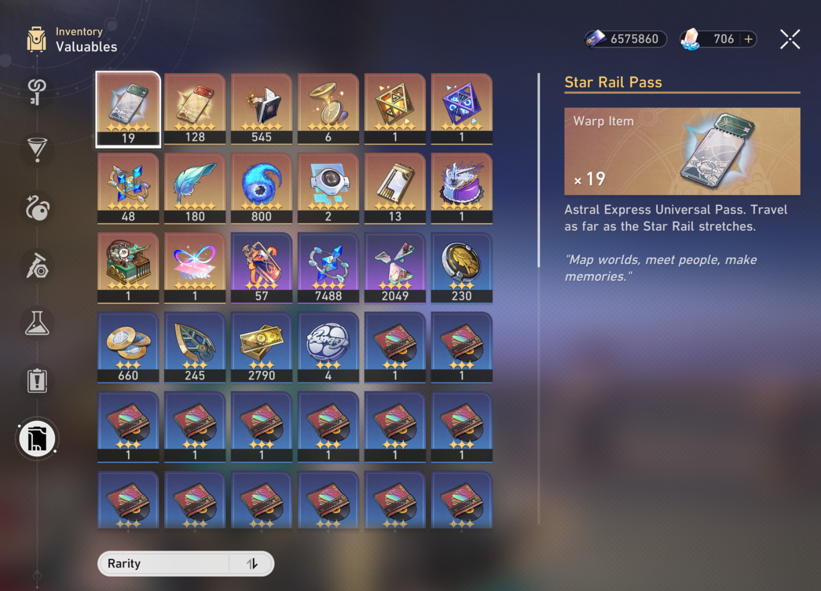 HSR NA E6 AVENTURINE + LC, 134 PULLS, MAX LEVEL ACCOUNT + E1 TOPAZ, AND MORE