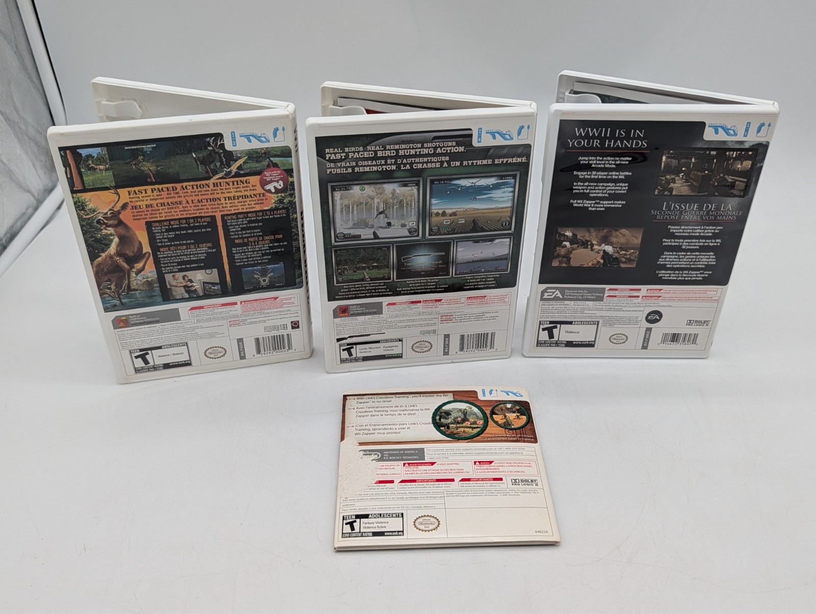 Nintendo Wii Zapper Gun Shooting Hunting Bundle – x4 Games and 2 Zappers
