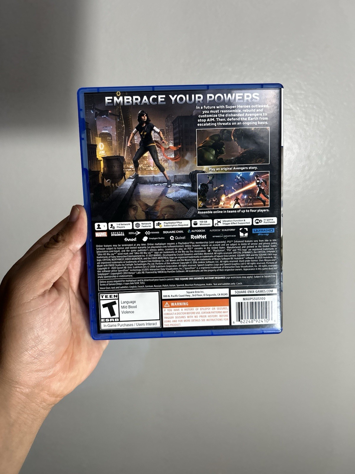 Marvel’s Avengers – PS5 Sony PlayStation 5 Game in Case Clean Disc Tested