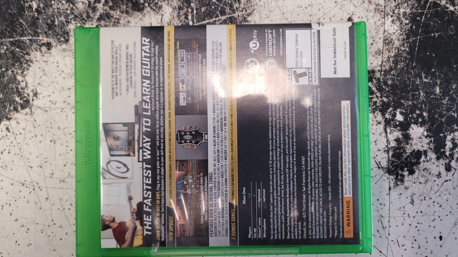 Rocksmith Remastered 2014 Edition Microsoft Xbox One Game Only NO Cable