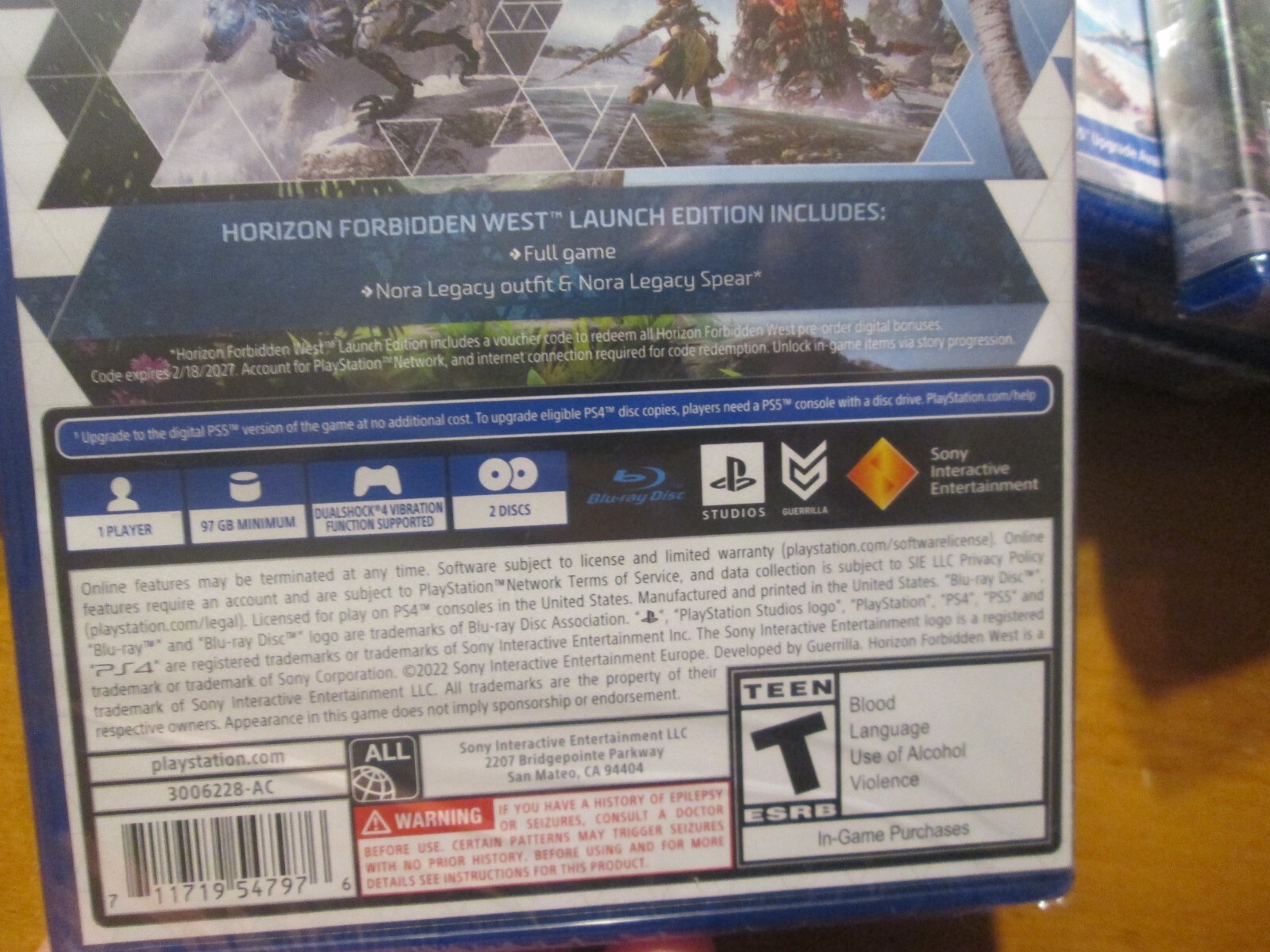 Horizon Forbidden West Launch Edition PS4 PLAYSTATION 4 Sony US NEW SEALED