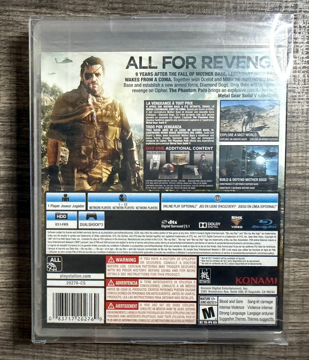 Metal Gear Solid V: The Phantom Pain – Sony PS3 – Konami – Brand New/ Sealed