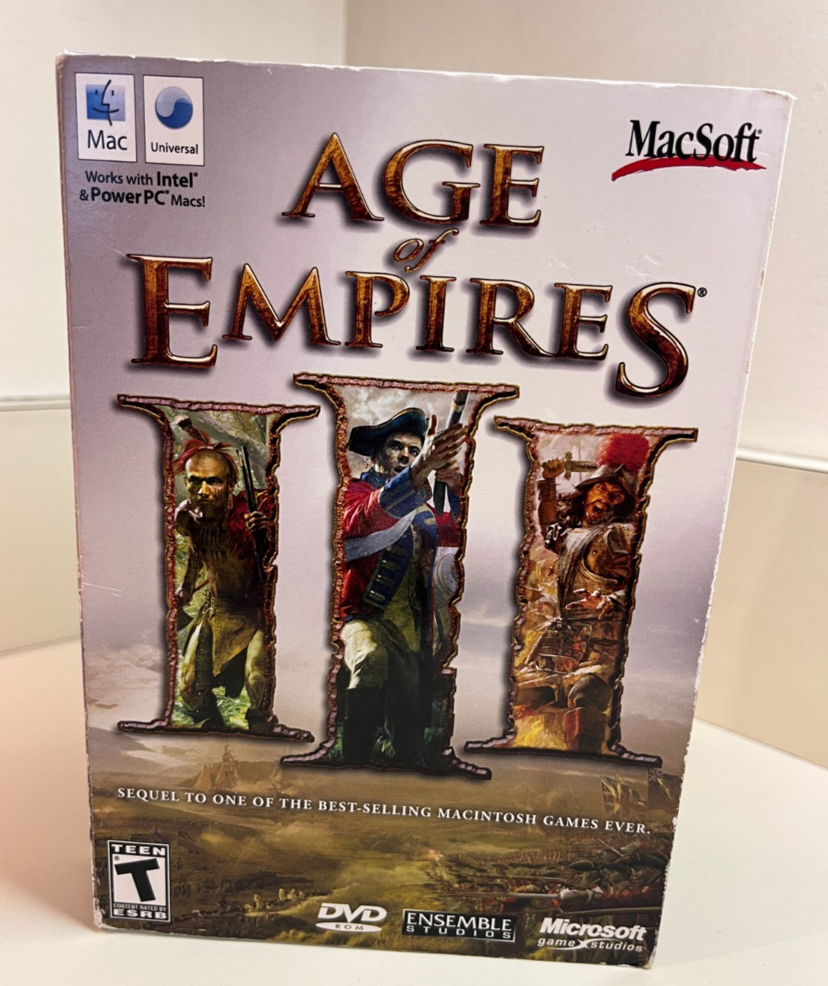 New Old Stock – Age of Empires III 3 MAC MacSoft Macintosh DVD-ROM Big Box, READ