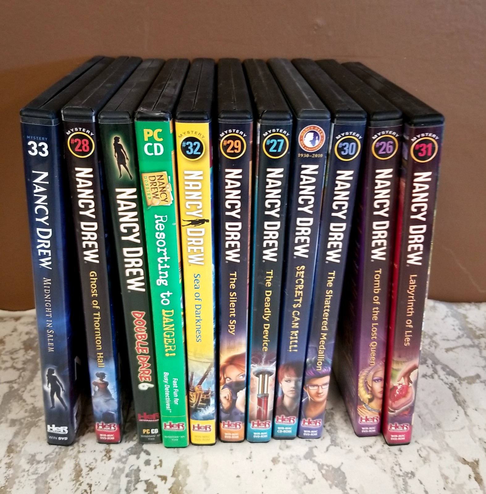 Nancy Drew PC Game Lot of 11 Mystery Adventures CD/DVD ROM w/Multi Disc Set