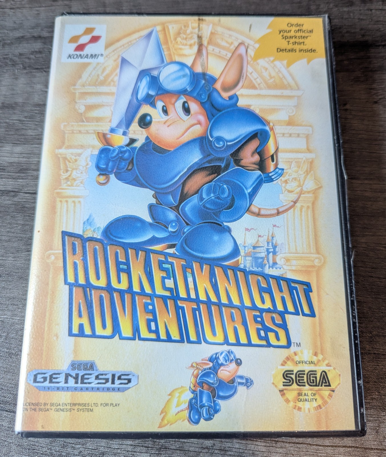 Rocket Knight Adventures Sega Genesis w/Case No Manual-Cleaned,Tested, Authentic