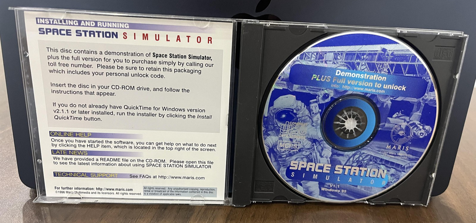 Space Station Simulator PC Windows 95 CD-ROM NASA ESA Space Game Maris 1996