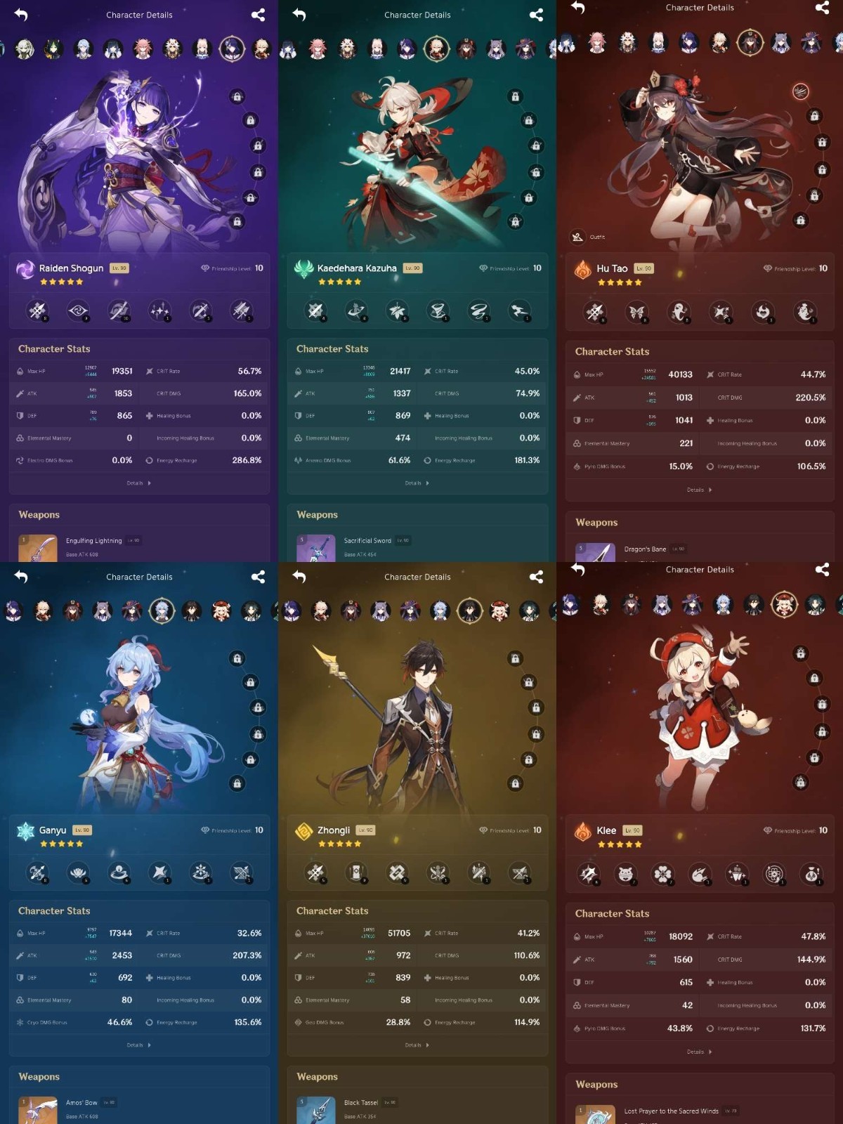 Genshin Impact (AS) ar 60 + Honkai star rail Lohen Columbina Durin Phainon