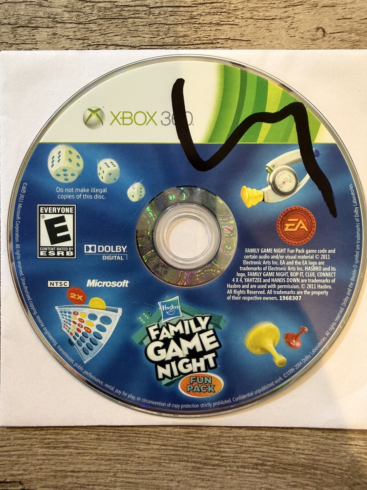 Hasbro Family Game Night Fun Pack; Loose (Microsoft Xbox 360, 2011)