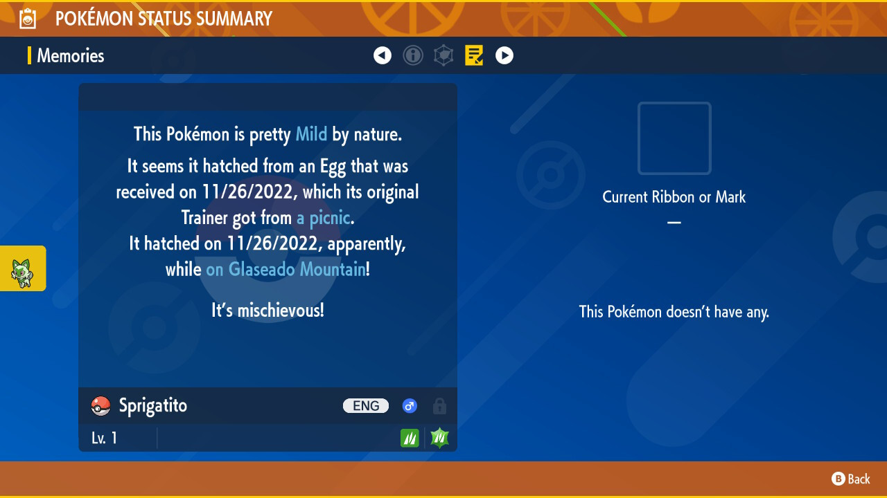 Legitimate 5 Max IV Shiny Hidden Ability Sprigatito Pokemon Scarlet & Violet