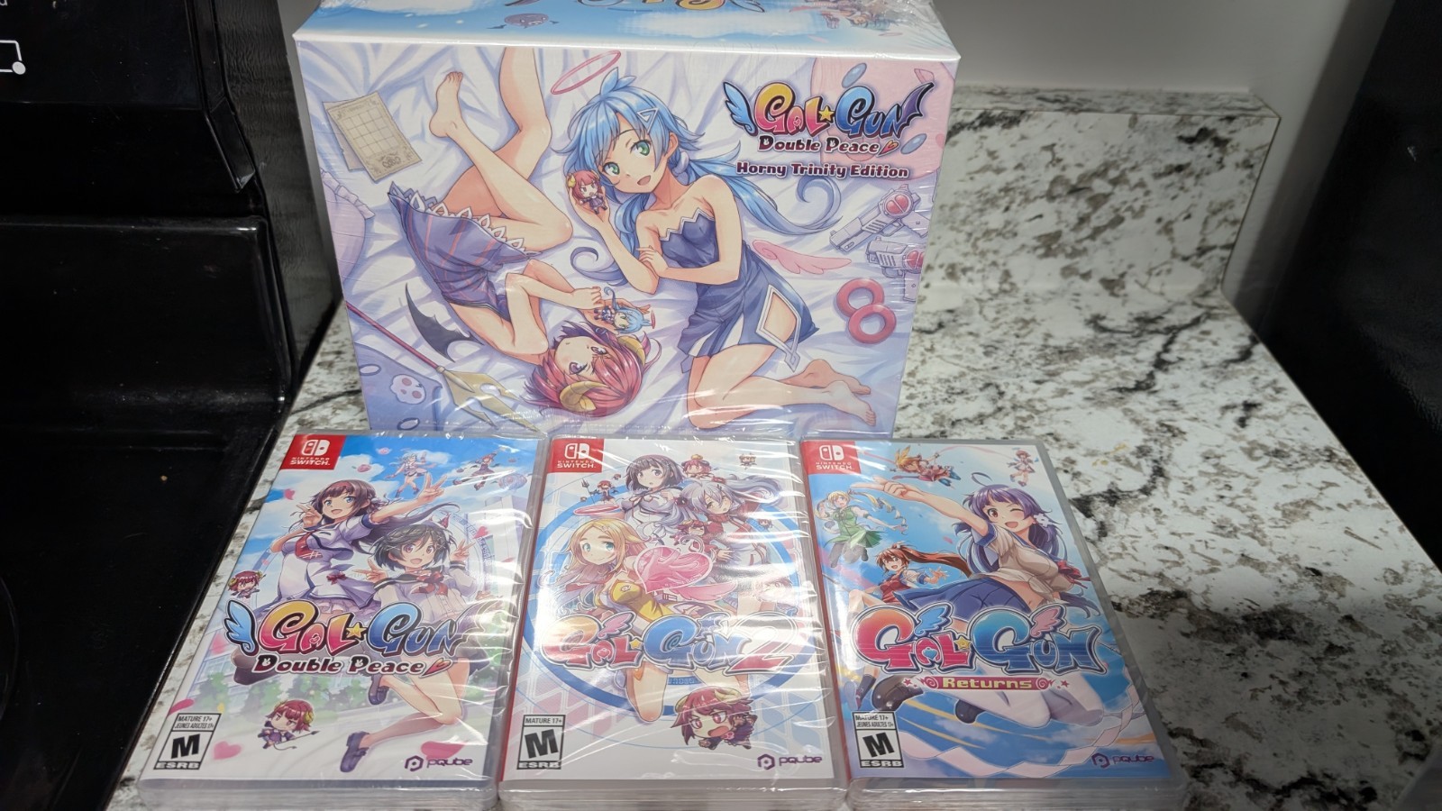 PQube Gal*Gun Double Peace Horny Trinity Collector’s Edition Switch Brand New