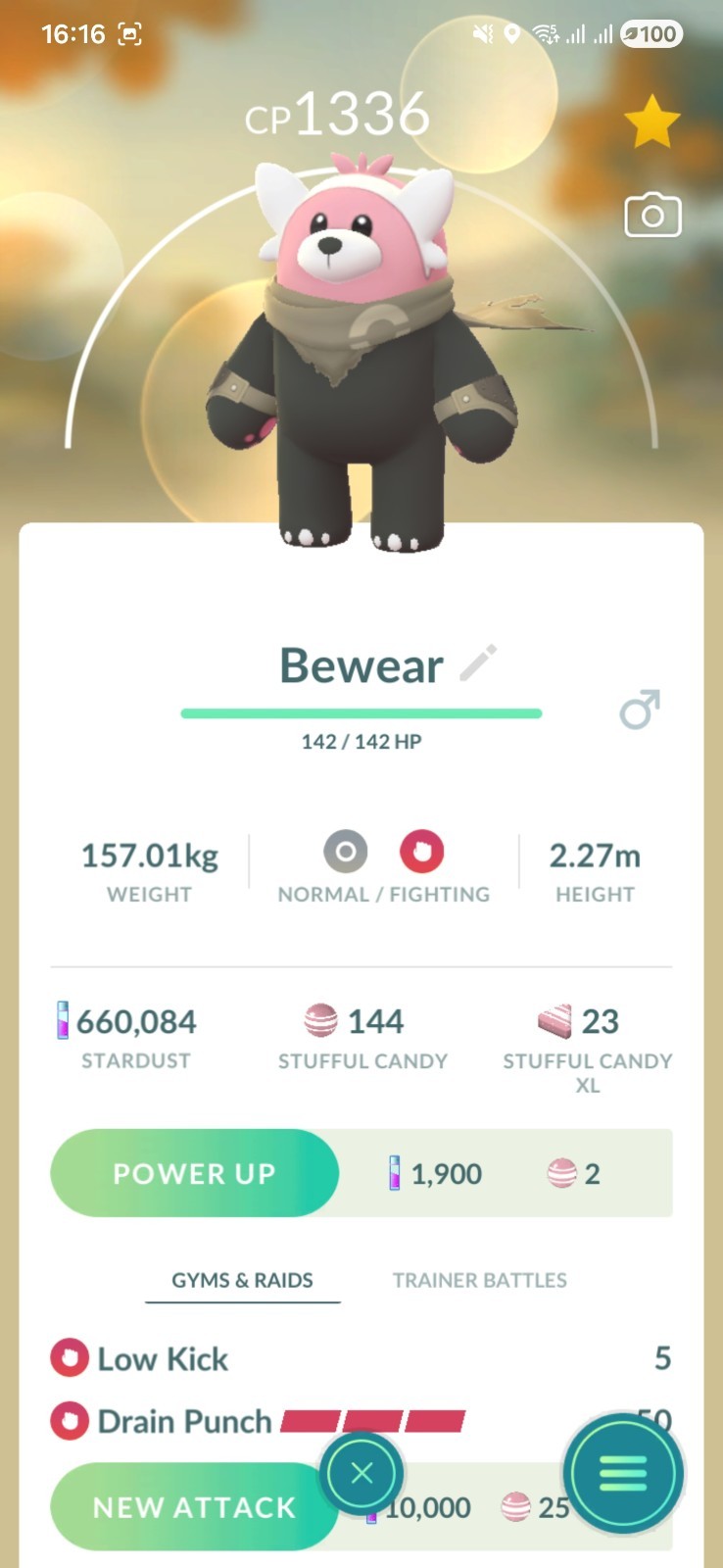 Bewear ( Wilderness Cape ) Pokemon Tr@de Go