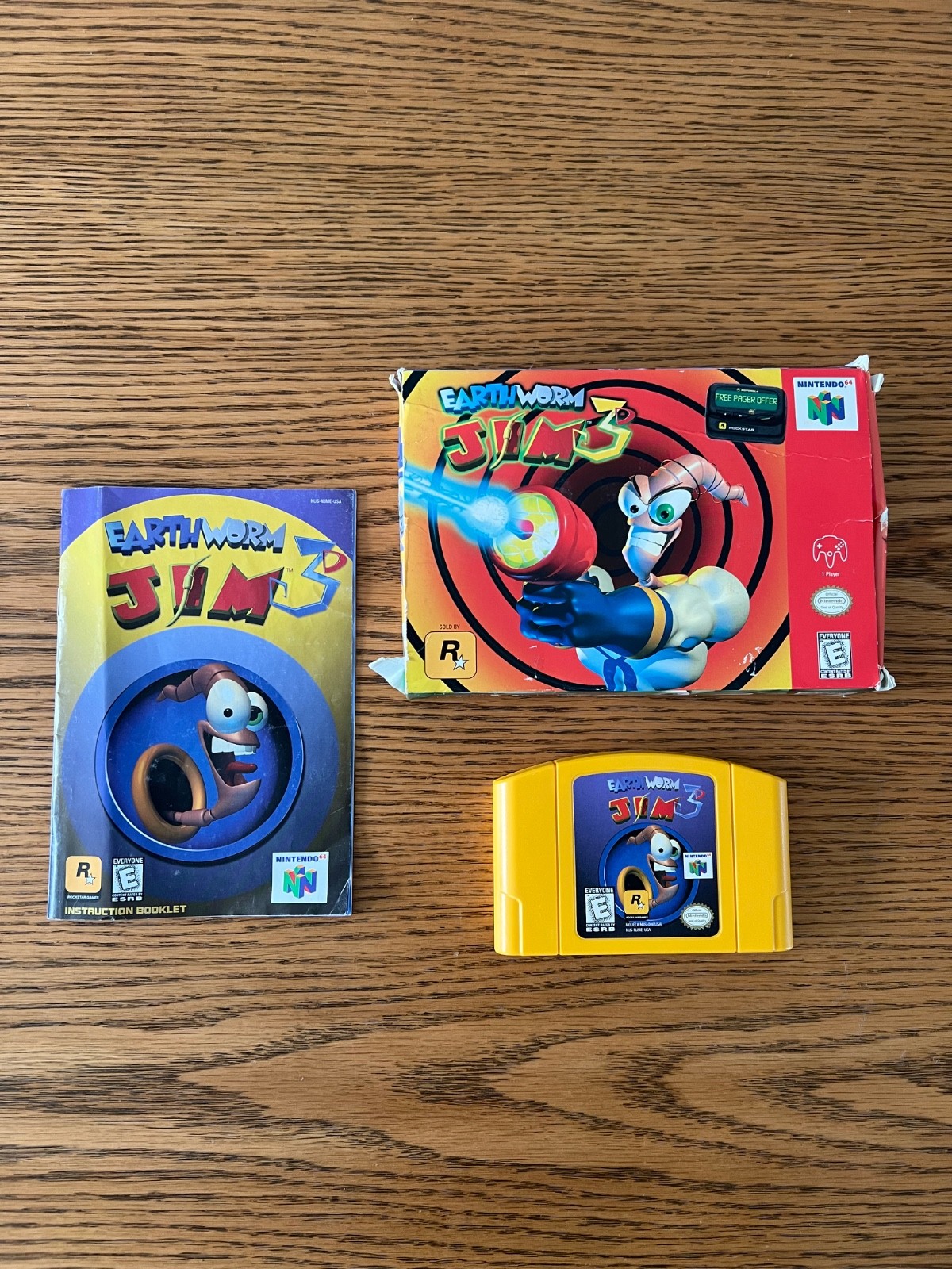 Nintendo 64 N64 Authentic Earthworm Jim 3D CIB