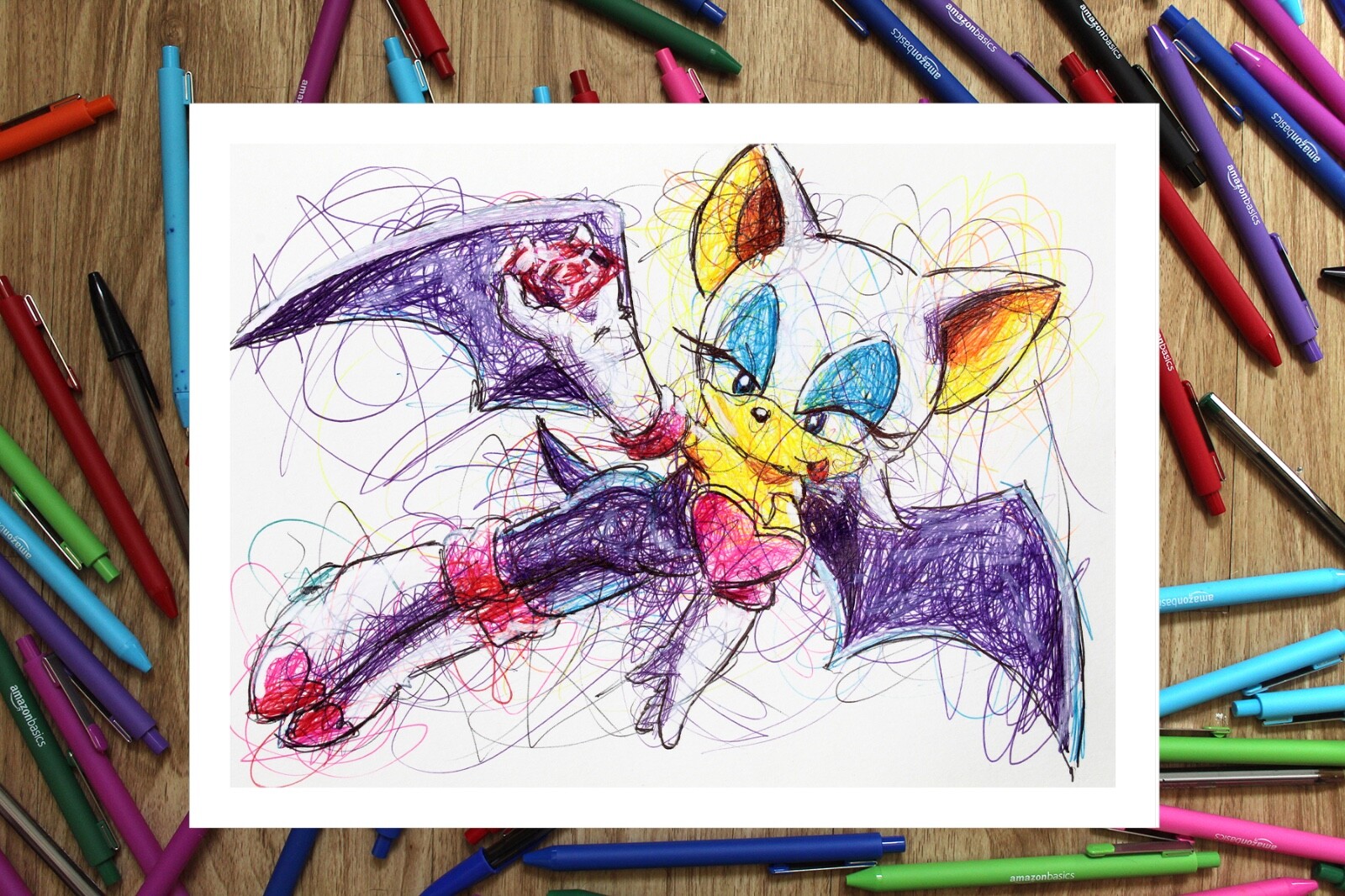 Rouge Ballpoint Pen Print, Sonic the Hedgehog Poster