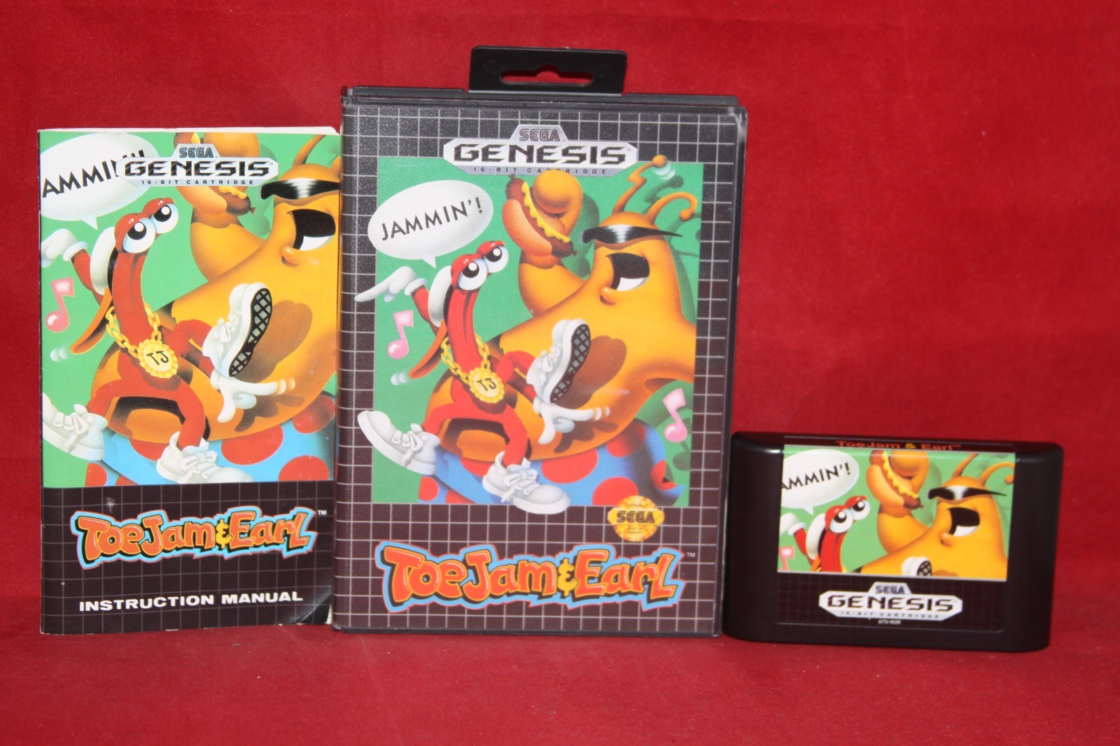 ToeJam & Earl (Sega Genesis, 1991) Authentic Game Cartridge, CIB Complete