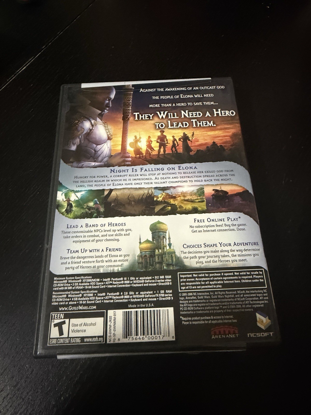NCsoft Guild Wars Nightfall PC CD-ROM T-Teen Manual Included Online Play 2006