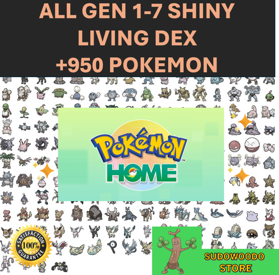 Pokémon HOME Gen 1-7 Shiny Living Dex All Pokedex up to Zeraora🔥Custom