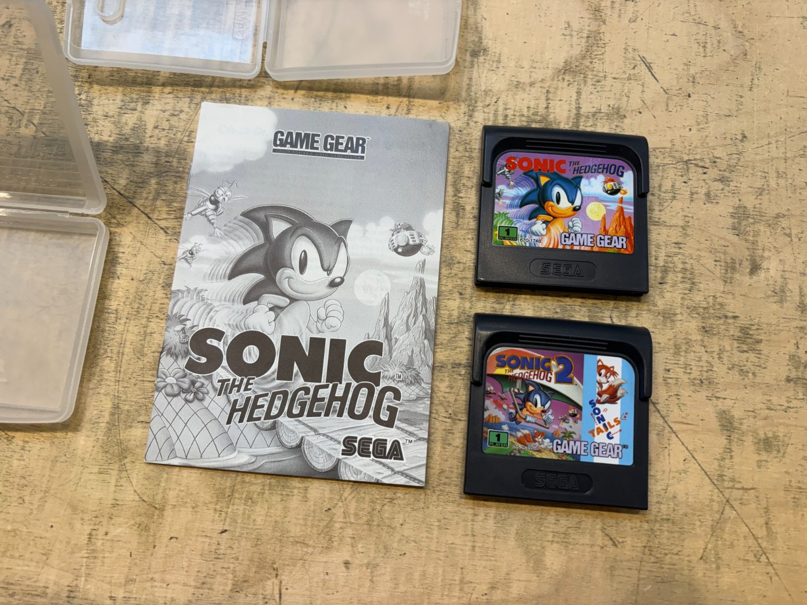 Sonic The Hedgehog 1 and 2 Sega Game Gear w/ manual for 1 NOT TESTED RETURNS OK