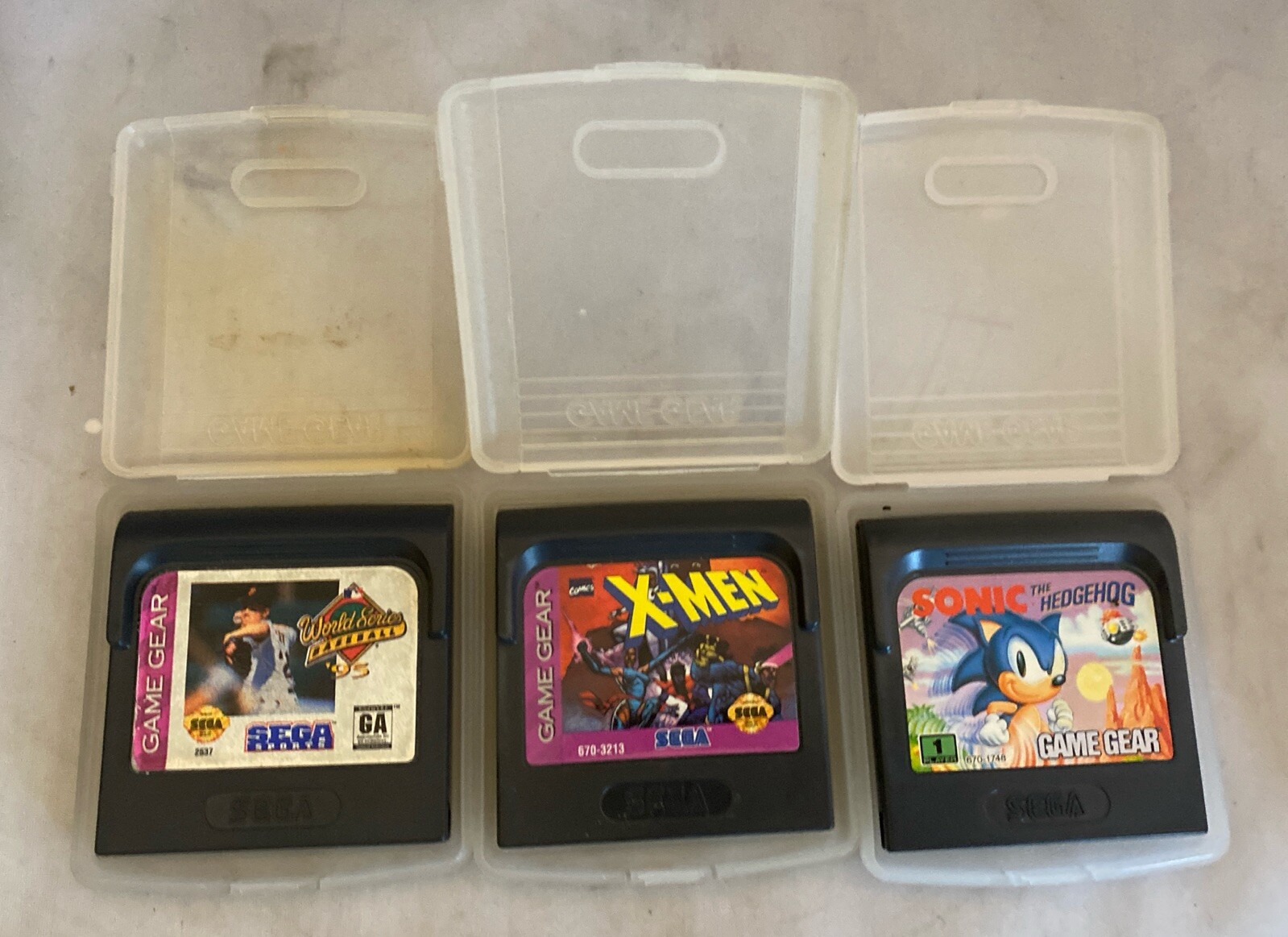 Sonic The Hedgehog, X-Men, World Series Baseball 95 (Sega Game Gear)