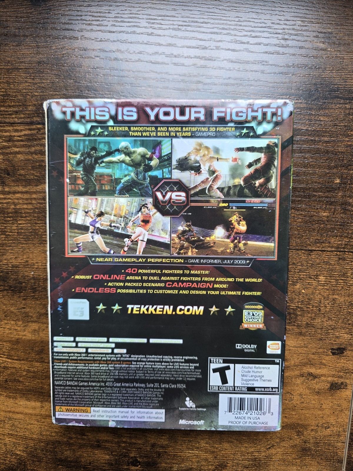 Tekken 6 Microsoft Xbox 360 Sealed With Slip Cover FREE SHIPPING