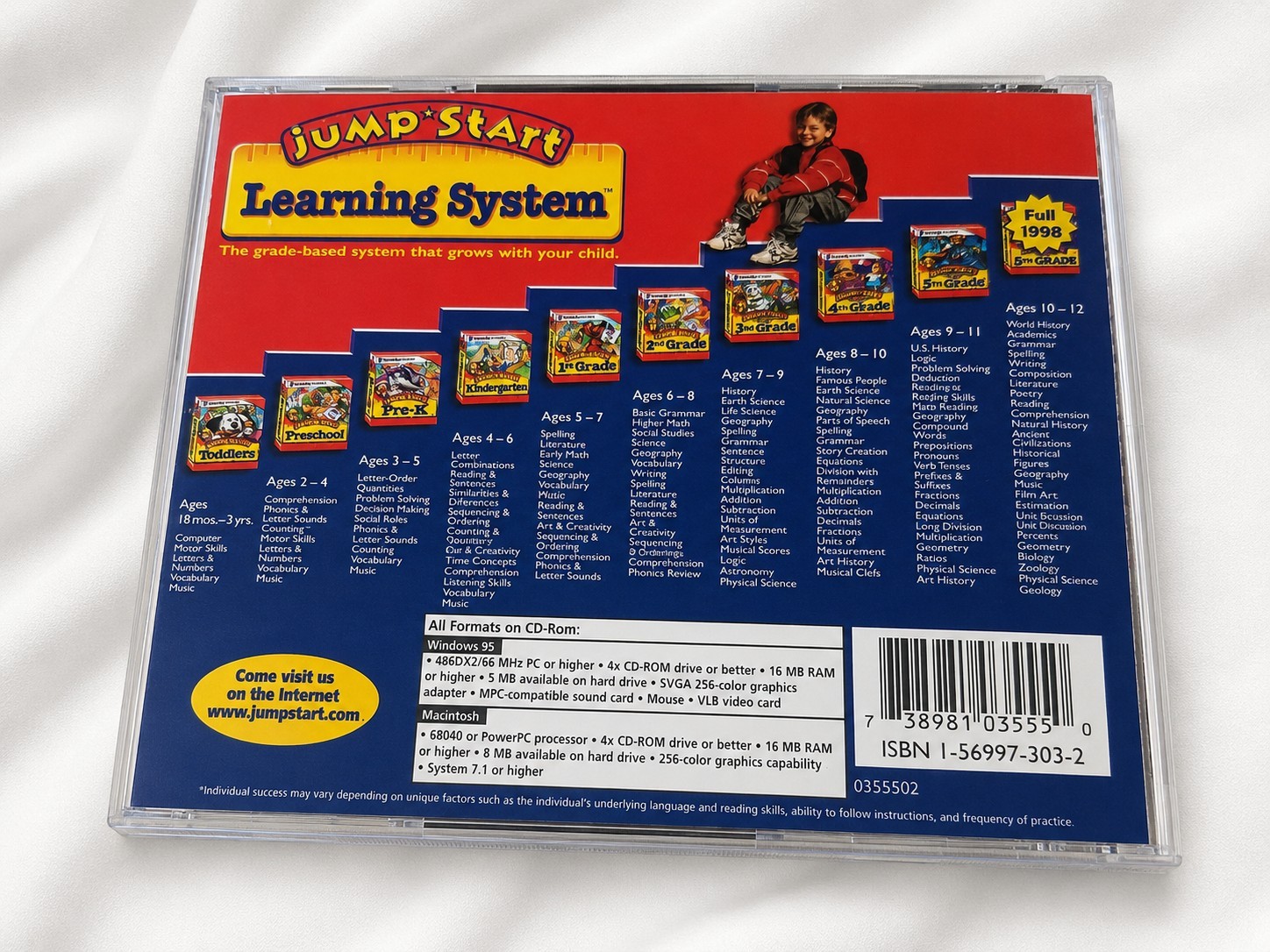 JumpStart Typing CD-ROM PC Mac Knowledge Adventure 1998 Kids Ages 7-10 Tested