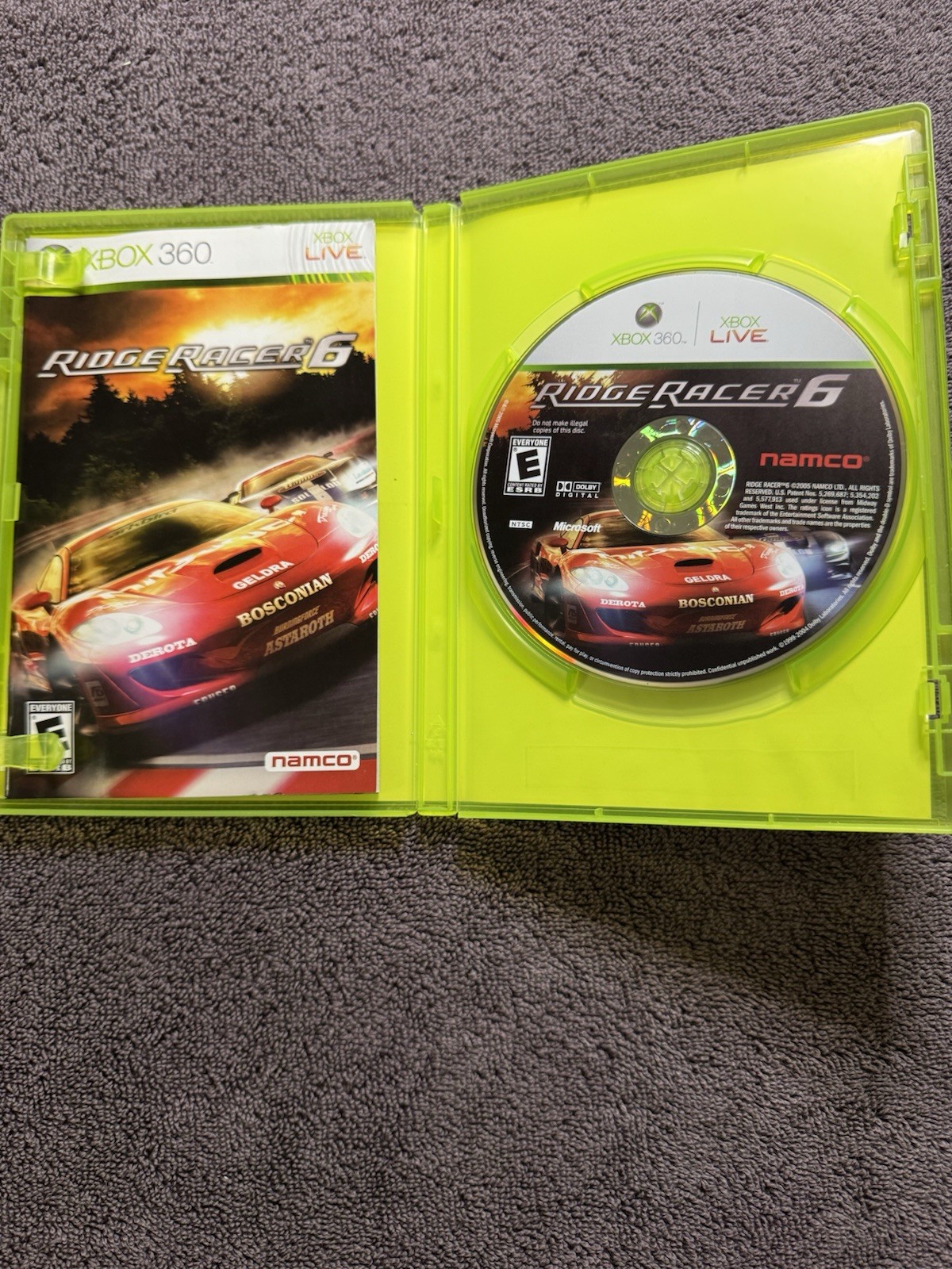 Namco Ridge Racer 6 Racing Ridge Racer Series Xbox 360 Manual NTSC-U/C E