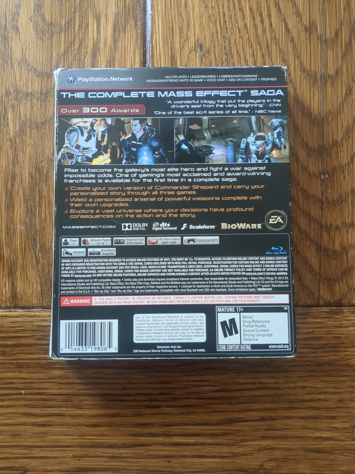 Mass Effect Trilogy 1 2 3 PS3 (Sony PlayStation 3, 2012) Complete CIB NEAR MINT