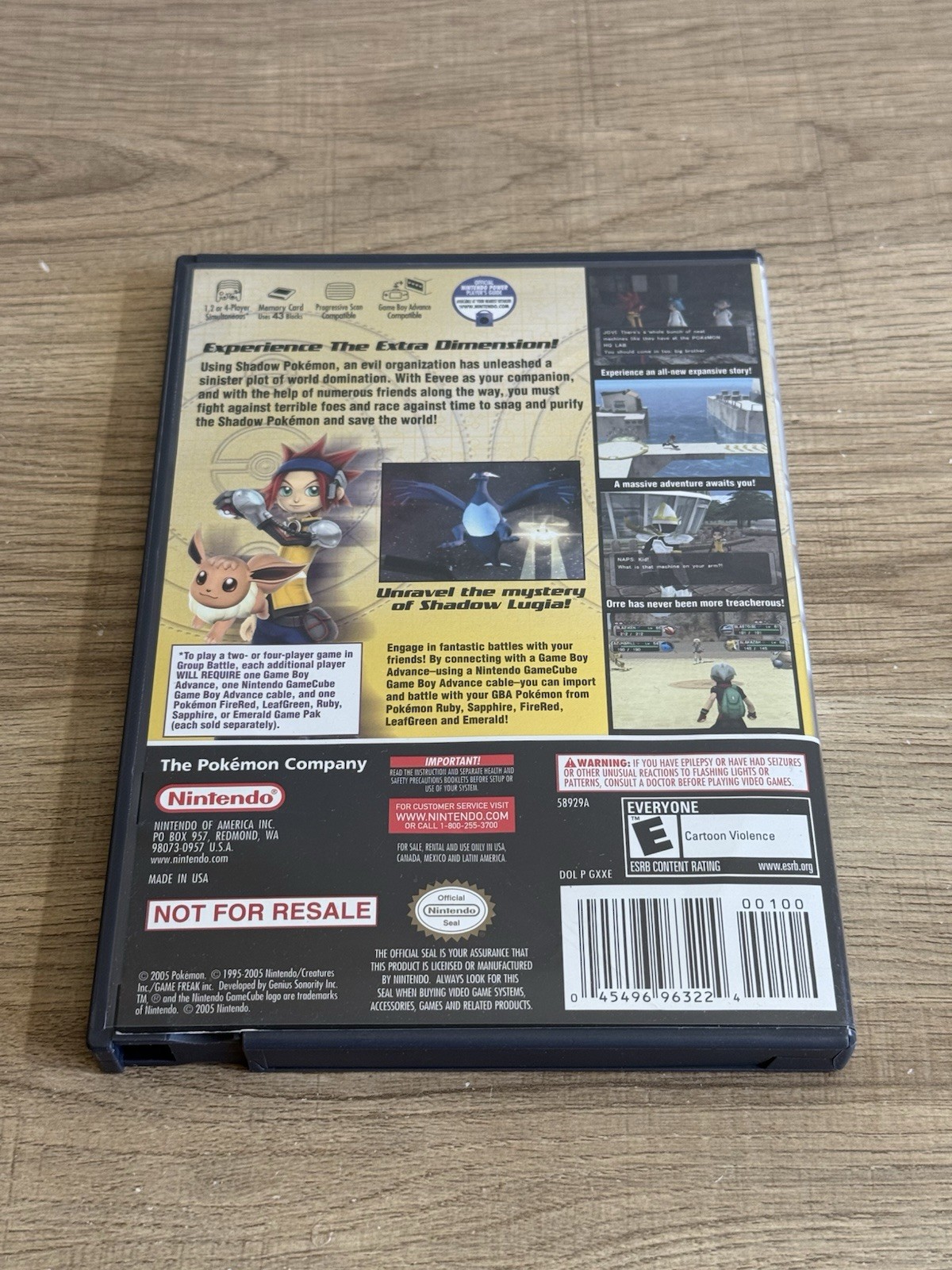 Pokemon XD Gale of Darkness GameCube Case Manual Cover Art, NO GAME*