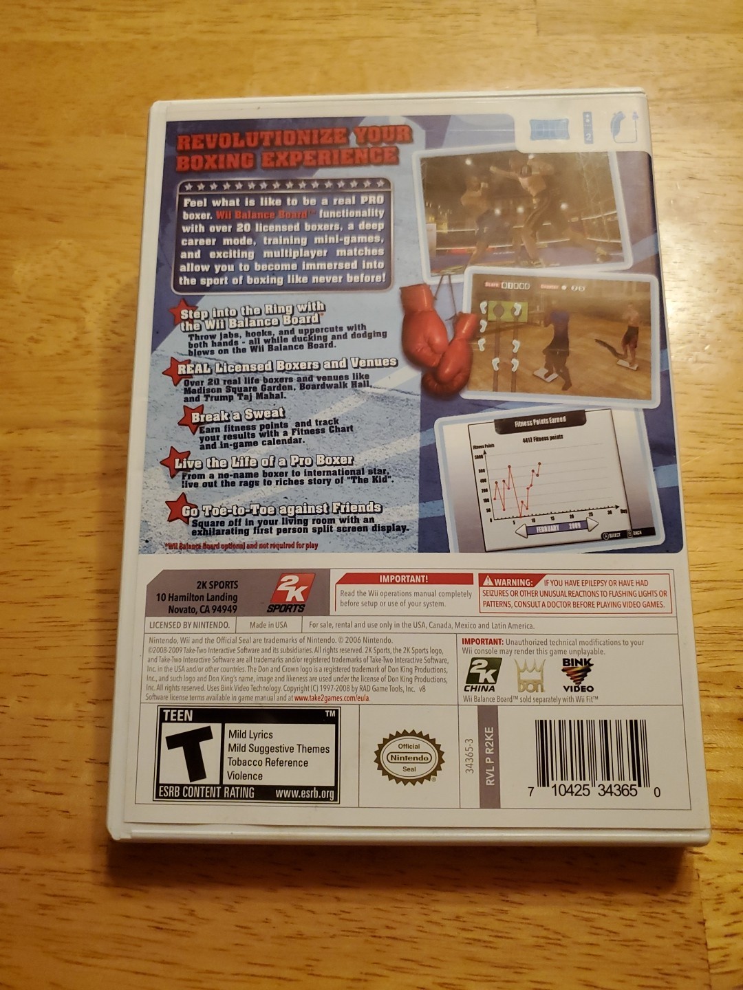 Don King Boxing Gloves Bundle Nintendo Wii 2009 Excellent Condition