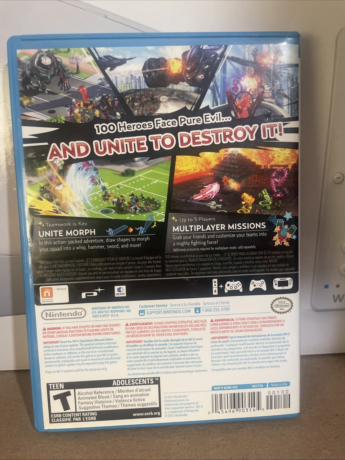 The Wonderful 101 (Nintendo Wii U) With Inserts