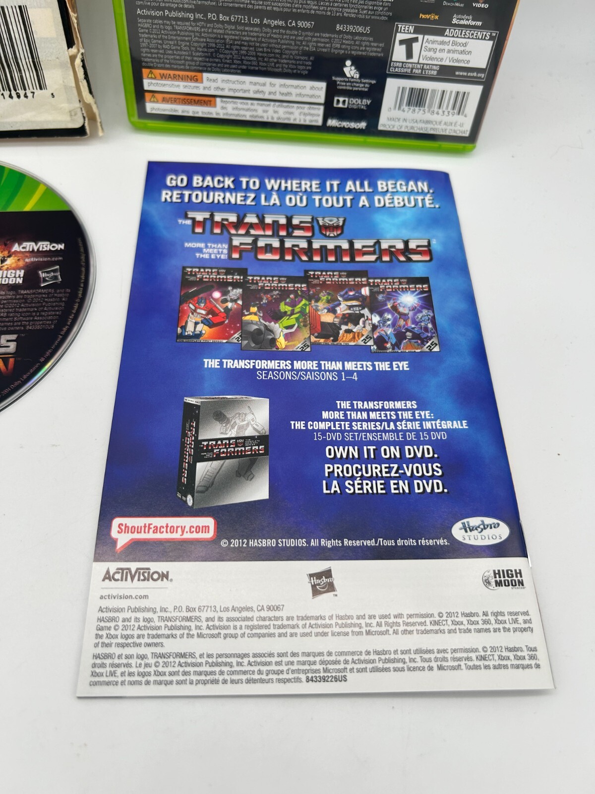 TRANSFORMERS WAR OF CYBERTRON Microsoft Xbox 360 CIB Complete Box Manual Tested