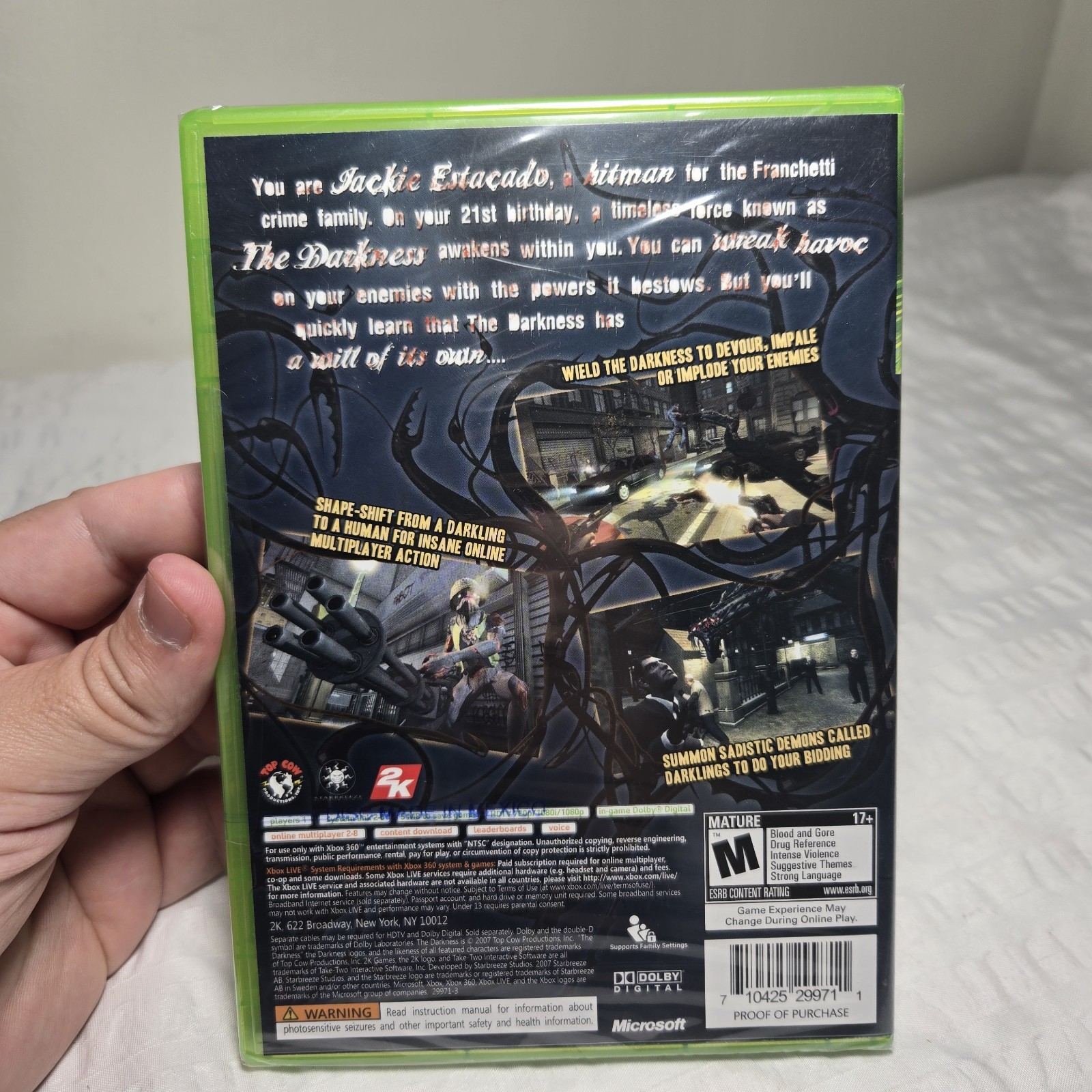 The Darkness (Microsoft Xbox 360, 2007) New Factory Sealed