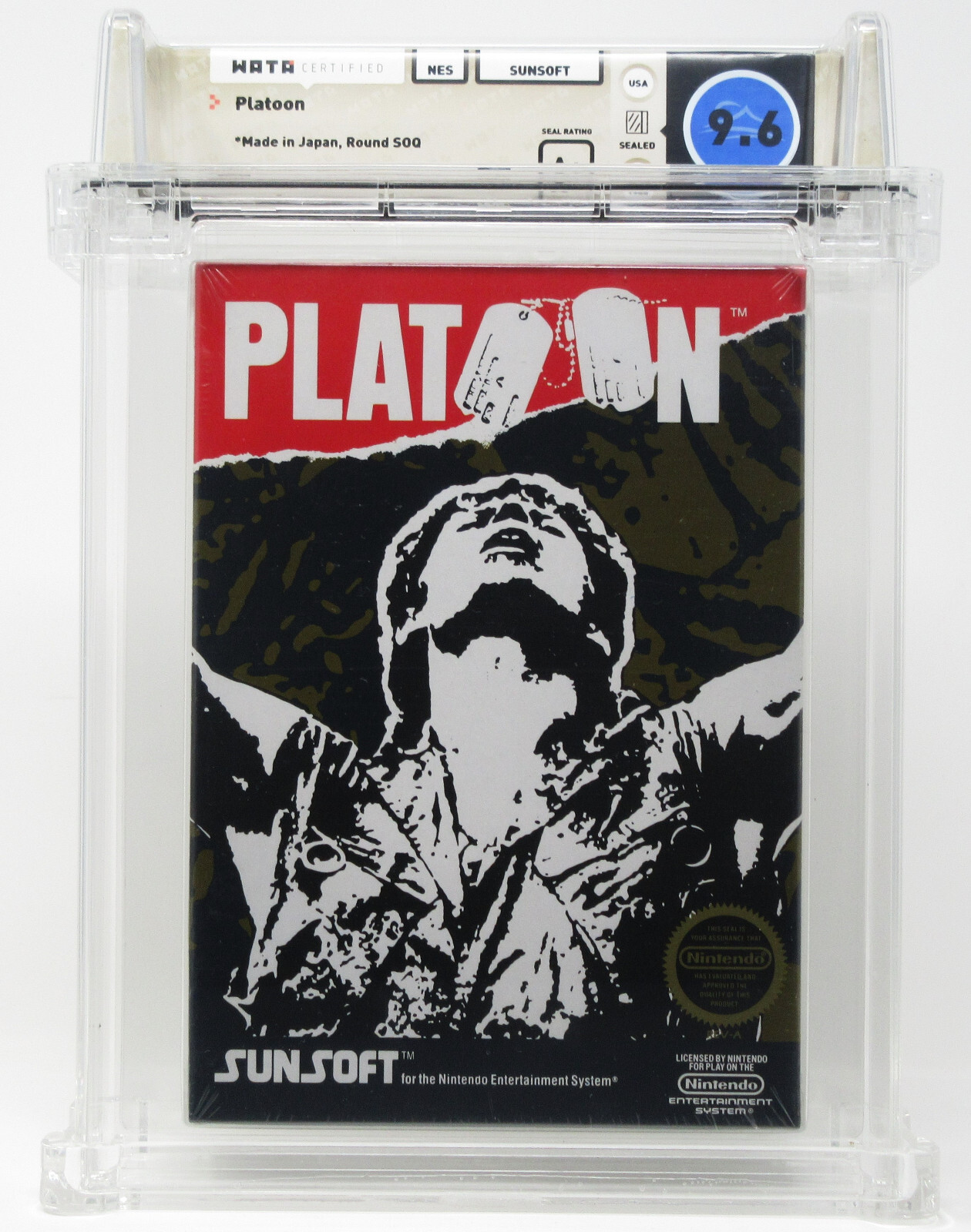 Platoon WATA 9.6 A+ Nintendo NES NEW Round SOQ Like VGA CGC *HIGHEST GRADE*