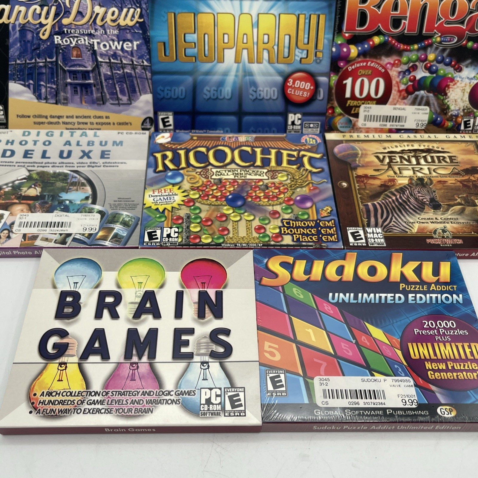 Windows 98 Games Lot PC CD-ROM Software Nancy Drew Wildlife Tycoon Jeopardy