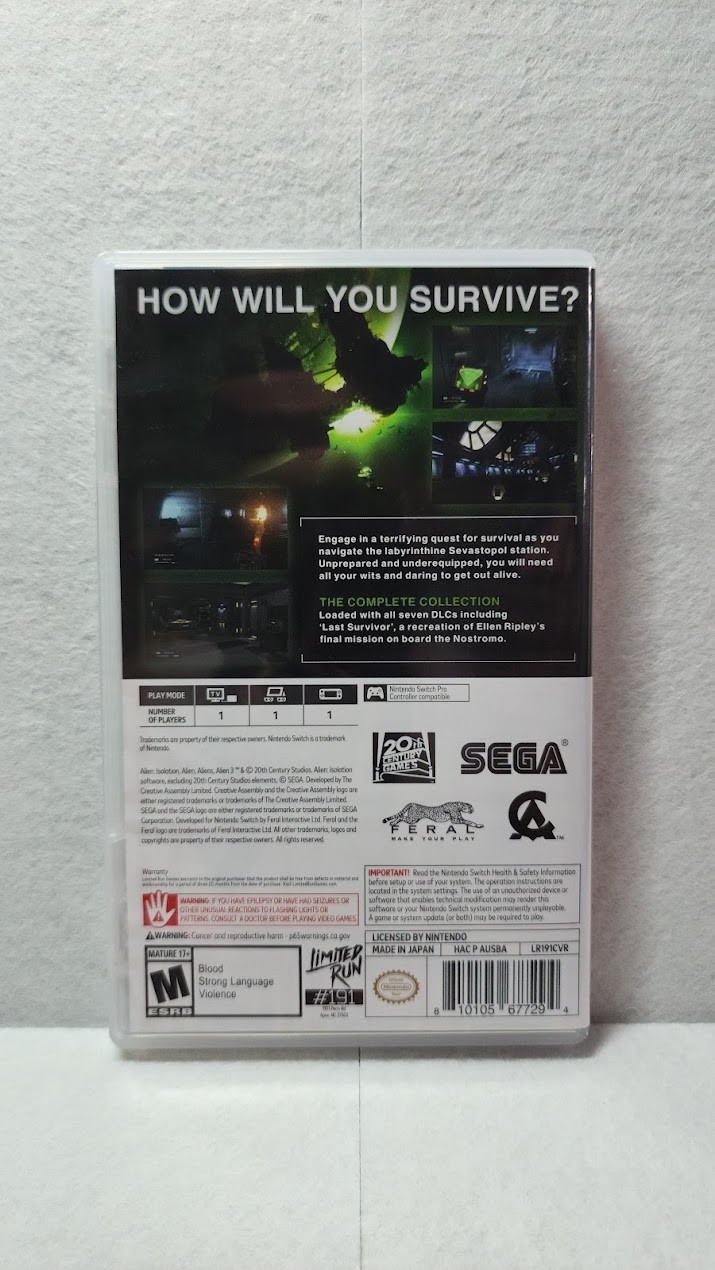 Alien Isolation Classic Edition Switch Limited Run Games *MINT* *NEVER USED*