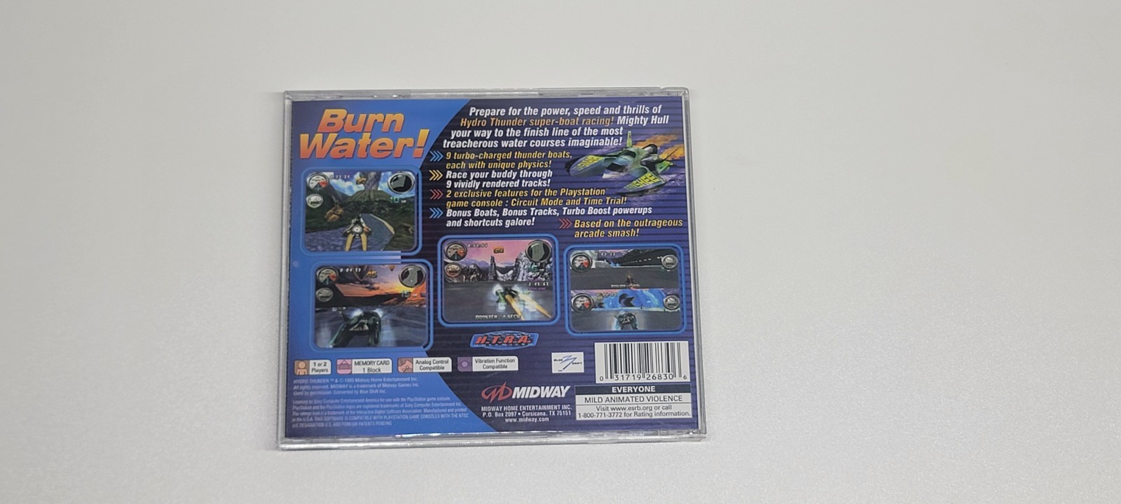 Hydro Thunder (Sony PlayStation 1, 2000) Complete TESTED with Registration Card