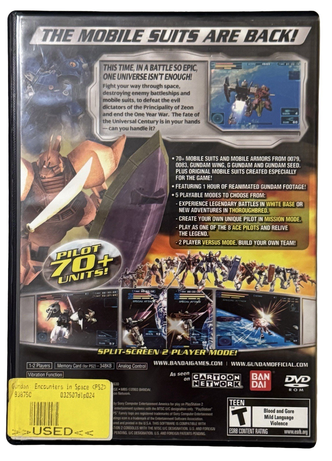 Gundam Encounters In Space Sony PlayStation 2 PS2 Tested Complete CIB