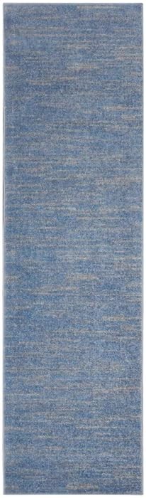 2′ X 8′ Blue And Grey Striped Non Skid Indoor Outdoor Runner Rug