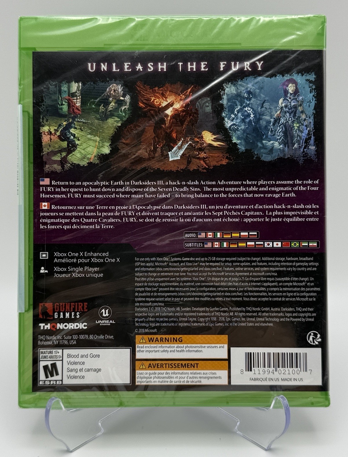Darksiders III- Microsoft Xbox One Video Game + Xbox One Enhanced (New Sealed)