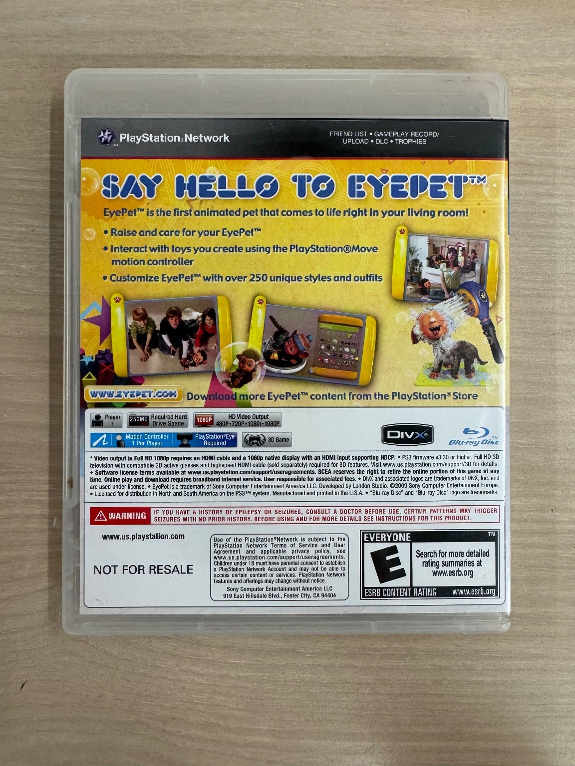 EyePet PS3 PlayStation Move Augmented Reality Kids Family Video Game