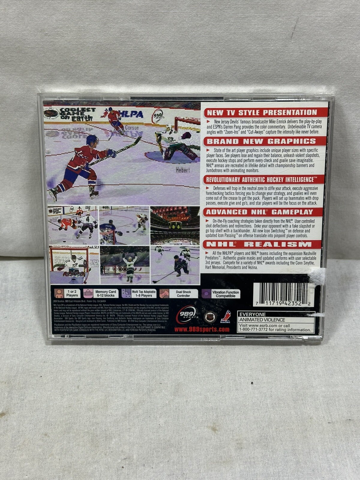 NHL FaceOff 99 (Sony PlayStation 1, 1998) Complete and Tested