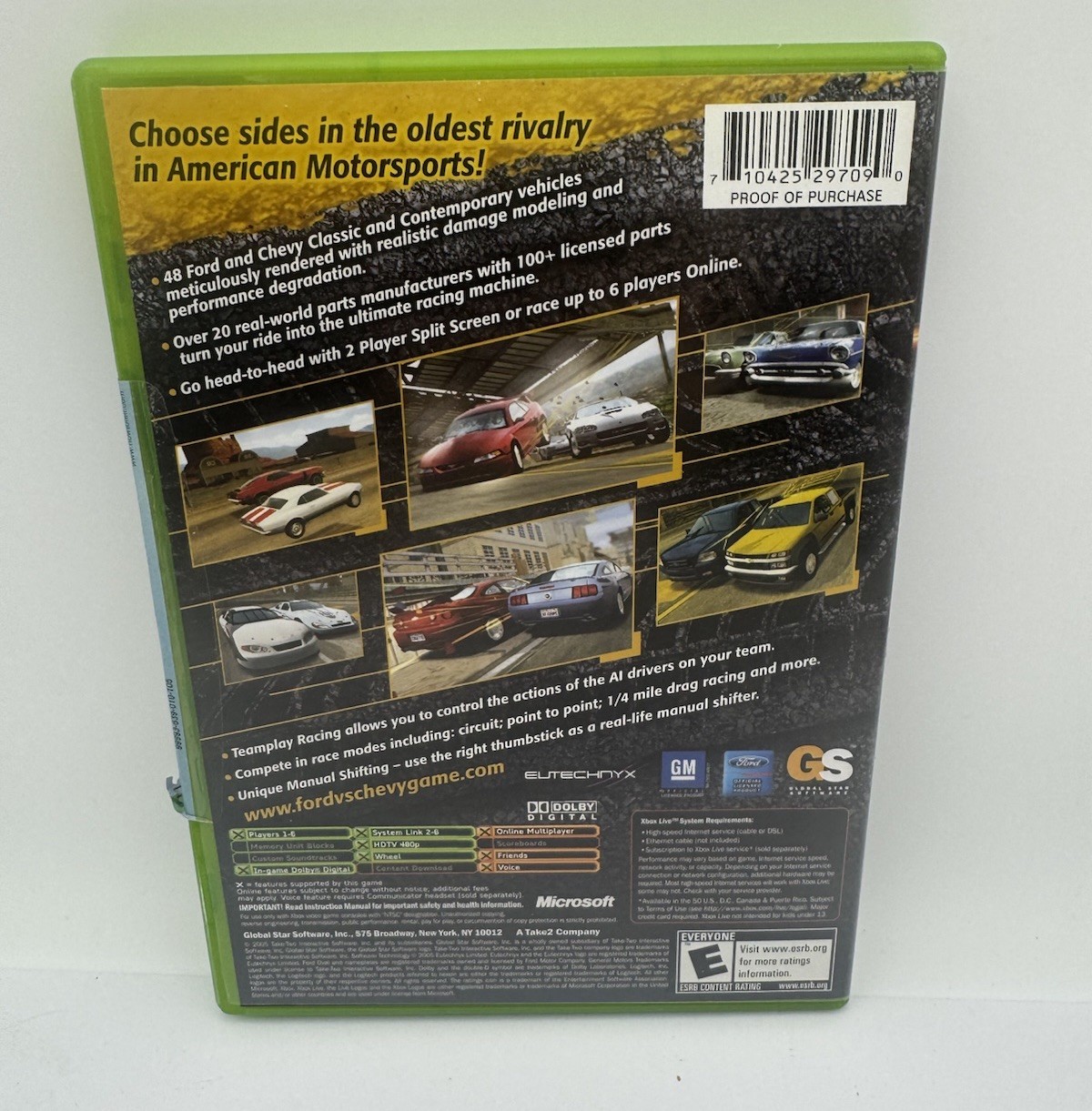 Ford vs. Chevy (Microsoft Xbox, 2005) W/MANUAL + REG CARD- Untested/Free Returns