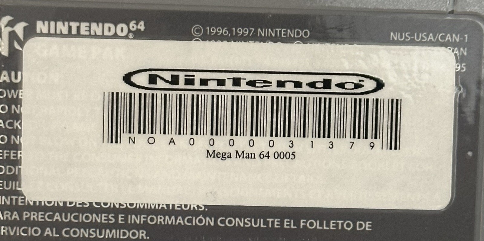 Nintendo 64 N64 Mega Man 64 NOA NMI Employee Rental Copy HTF Free Ship