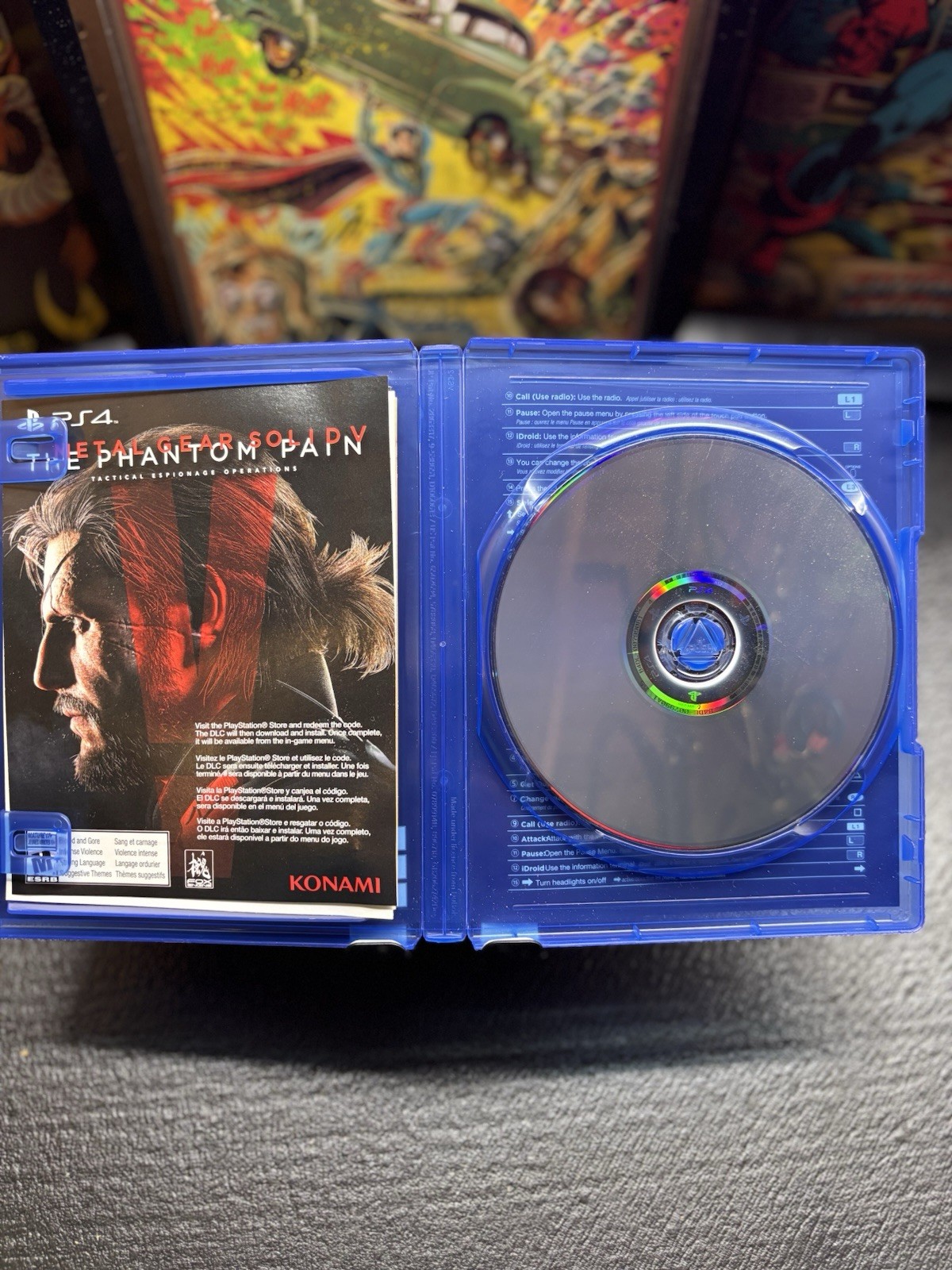 Konami Metal Gear Solid V Phantom Pain Day One+Manual PS4 M NTSC 2015 CIB!