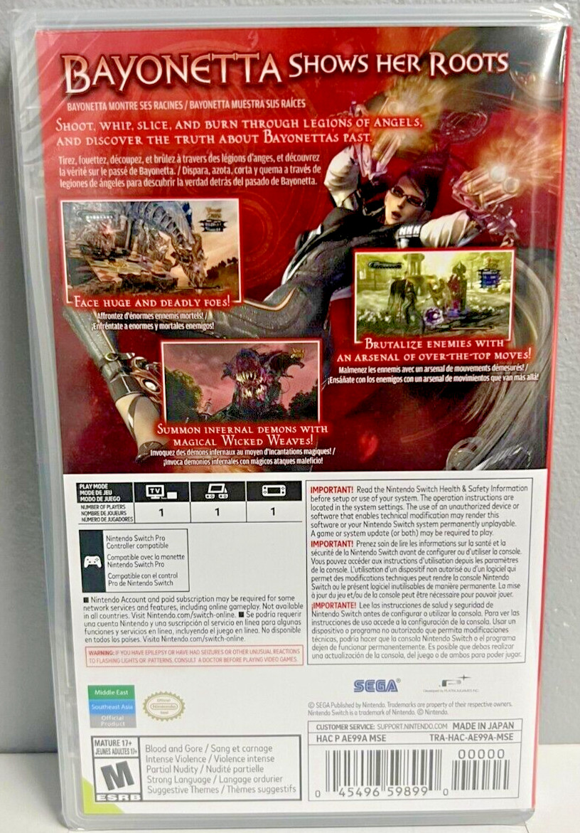 Bayonetta Switch Brand New Game (Action/Adventure Beat ‘Em Up Hack & Slash 2009)